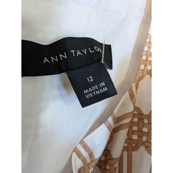Ann Taylor NWT Size 12 Cotton Linen Belted Midi Dress Classic Chic Quiet Luxury - Picture 4 of 8